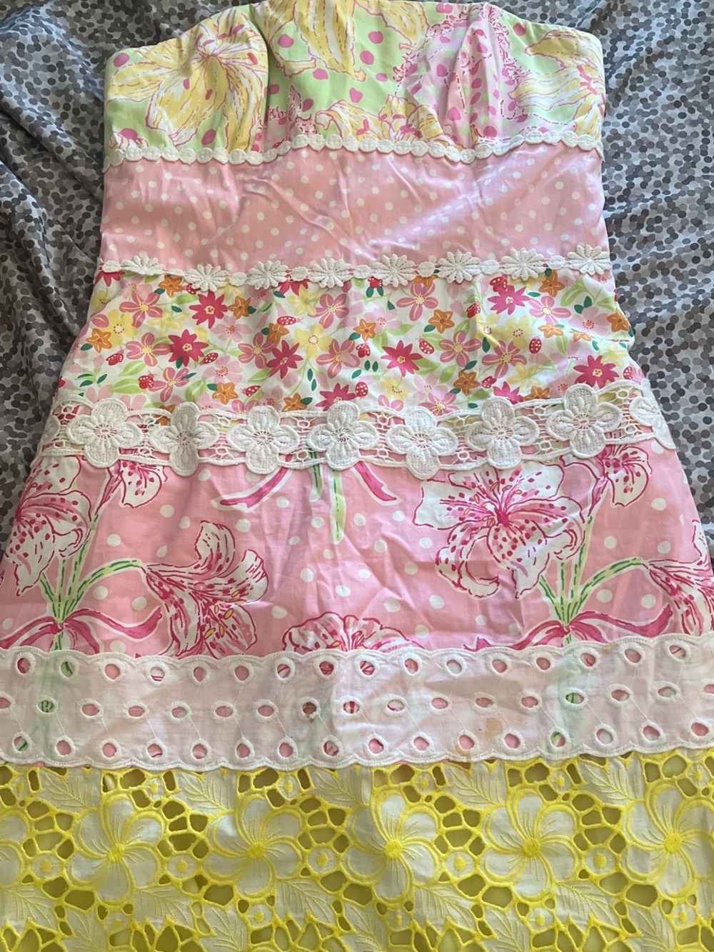 Lilly Pulitzer Women’s Pink Floral Tiered Lace Skirt